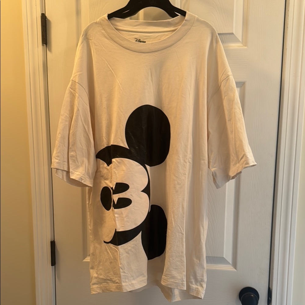 Disney x Coach White Tee with Black Mickey Mouse Graphic